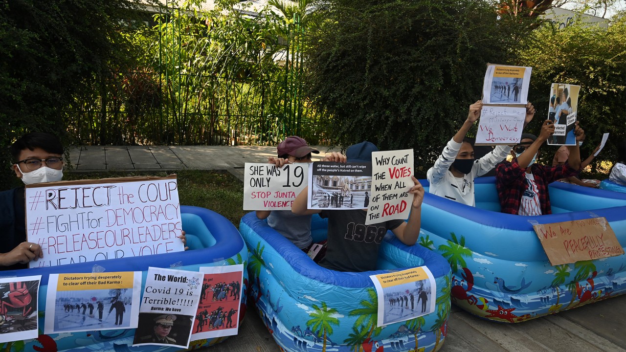 Myanmar S Gen Z Protesters Defy Powerful Military With Innovative Signs South China Morning Post Myanmar S Gen Z Protesters Defy Powerful Military With Innovative Signs South China Morning Post