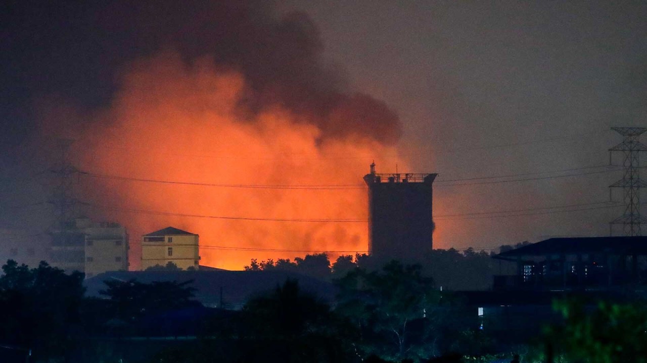 Fires set at Chinese factories in Myanmar during deadliest day of anti-coup protests