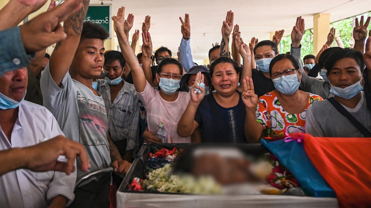 Three-finger salutes seen at Myanmar funerals as deaths from military crackdowns surpass 500