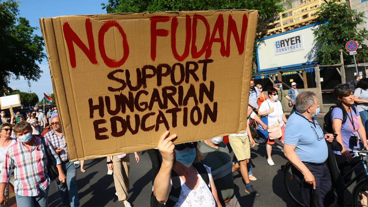 Thousands march in Budapest against plan to build campus for China’s Fudan University