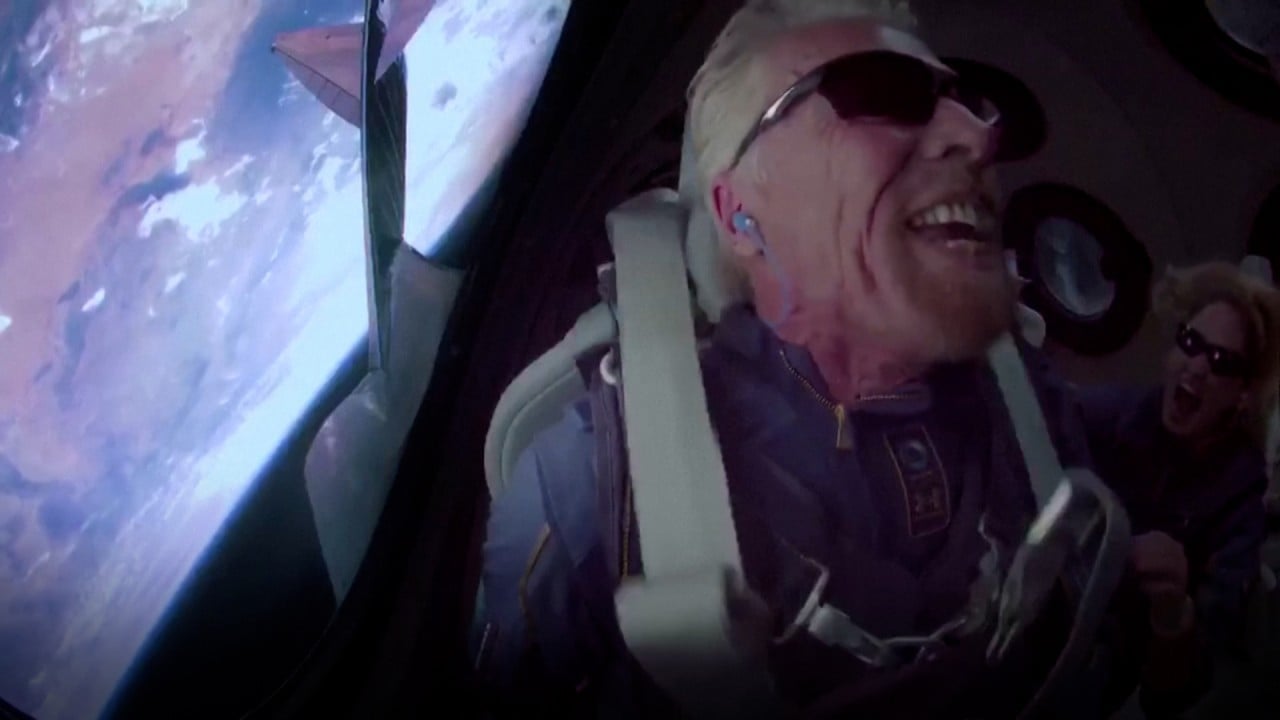 British billionaire Richard Branson returns to Earth after historic Virgin Galactic space flight