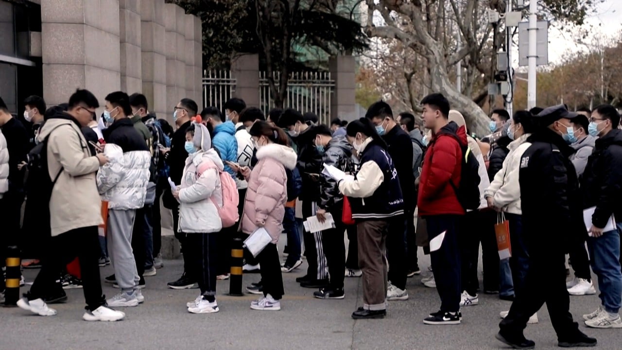 Record 2.1 million Chinese sit civil service exam as economy slows, youth jobless rate climbs