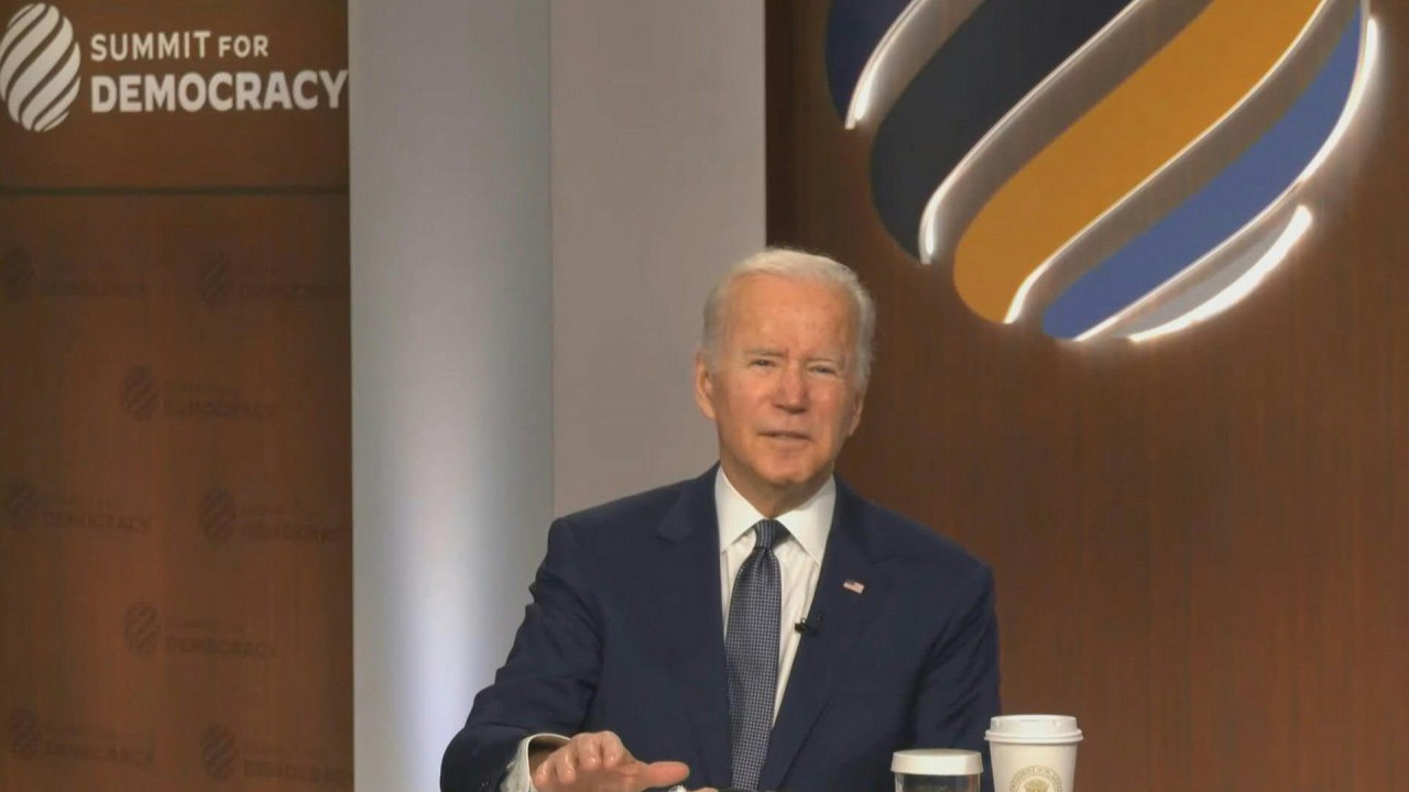 Biden warns of worldwide democracy backslide at virtual summit 