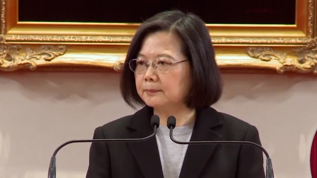Taiwan leader’s new year speech criticises Hong Kong press crackdown, mainland military incursions 