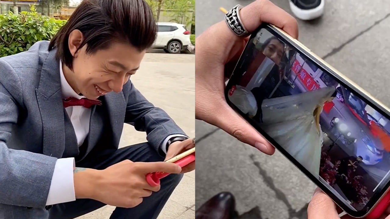 Chinese groom watches his own wedding on live stream 