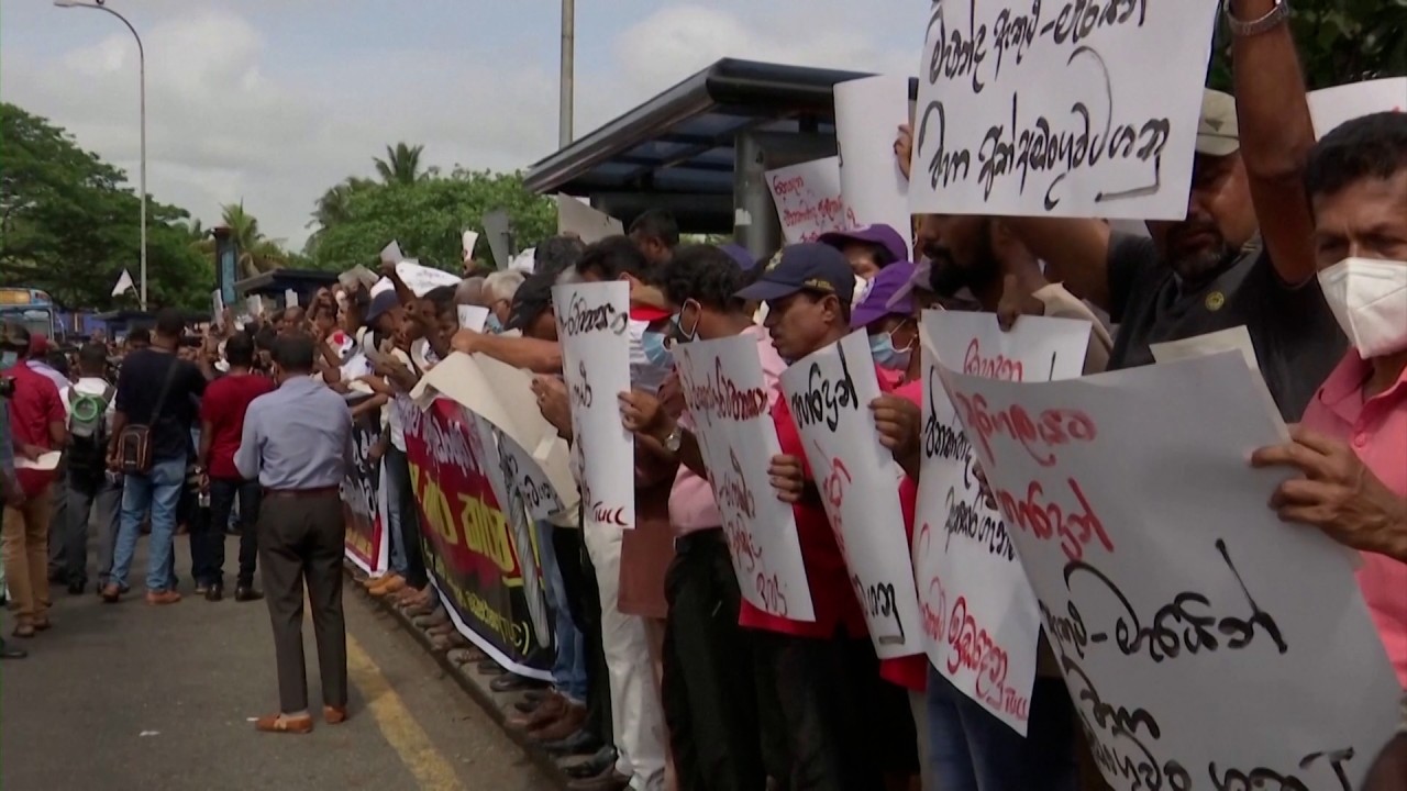 Protesters in Sri Lanka call for arrest of former prime minister Rajapaksa