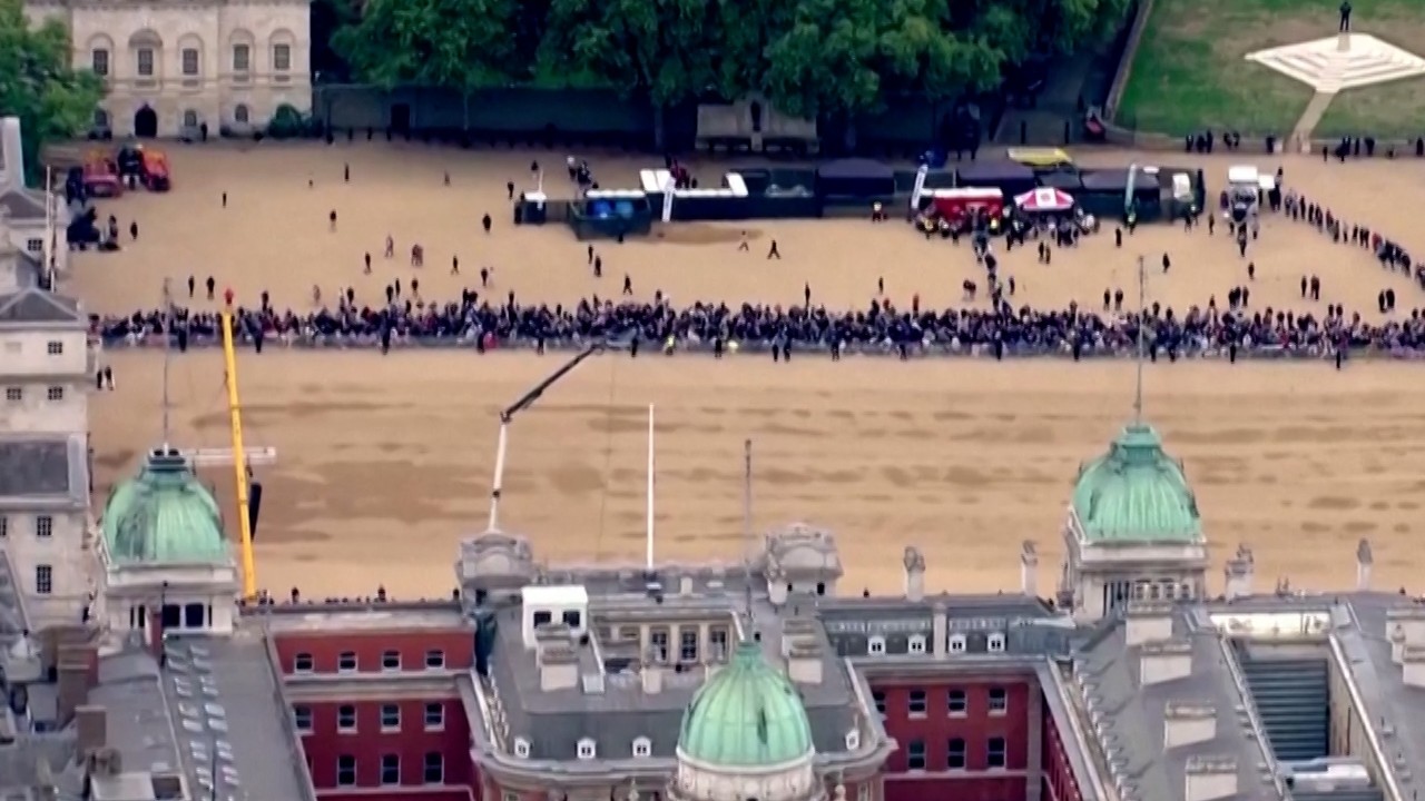 Drone captures footage of huge crowds in London for Queen Elizabeth’s funeral