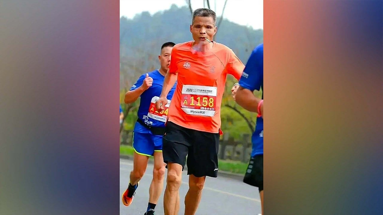Chinese runner goes viral for chain-smoking his way through marathon
