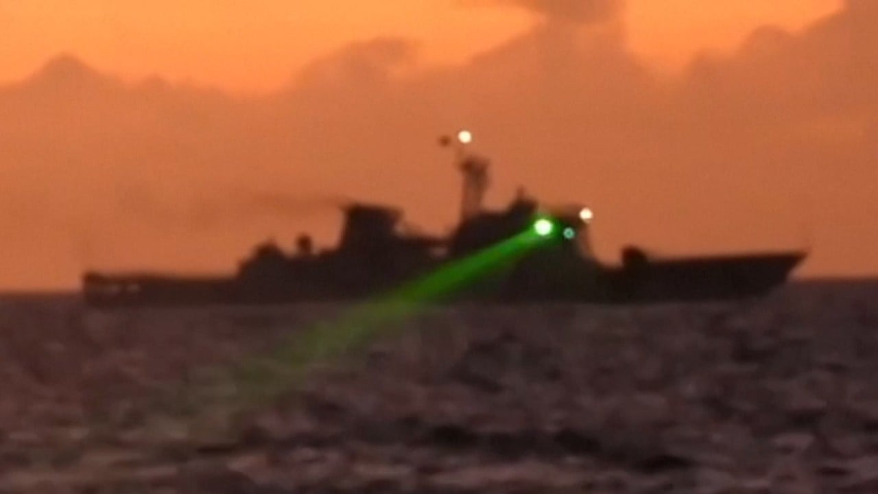 Chinese military ship accused of shining laser light at Philippine coastguard vessel