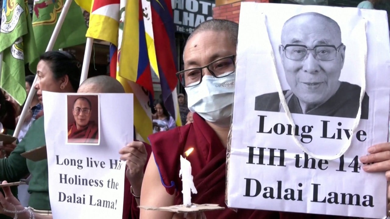 Tibetans in exile march in solidarity with Dalai Lama in India