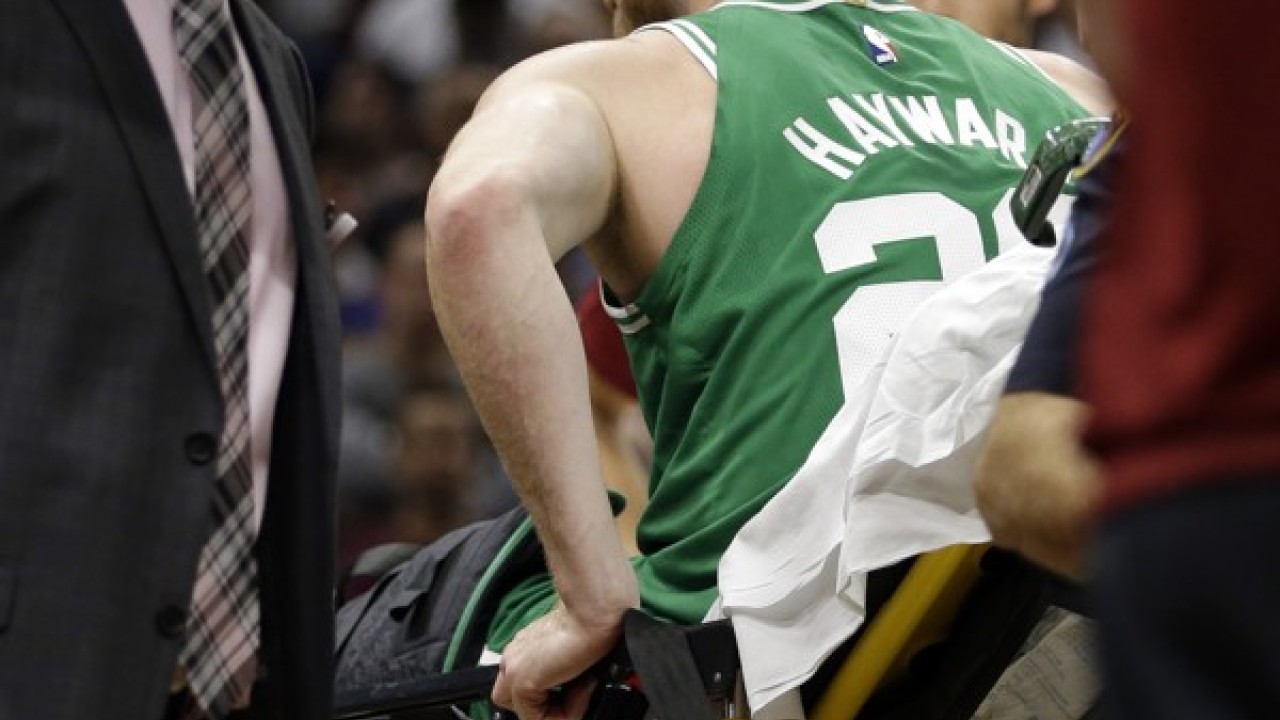 Gordon Hayward horrific leg injury - Cleveland Cavaliers vs