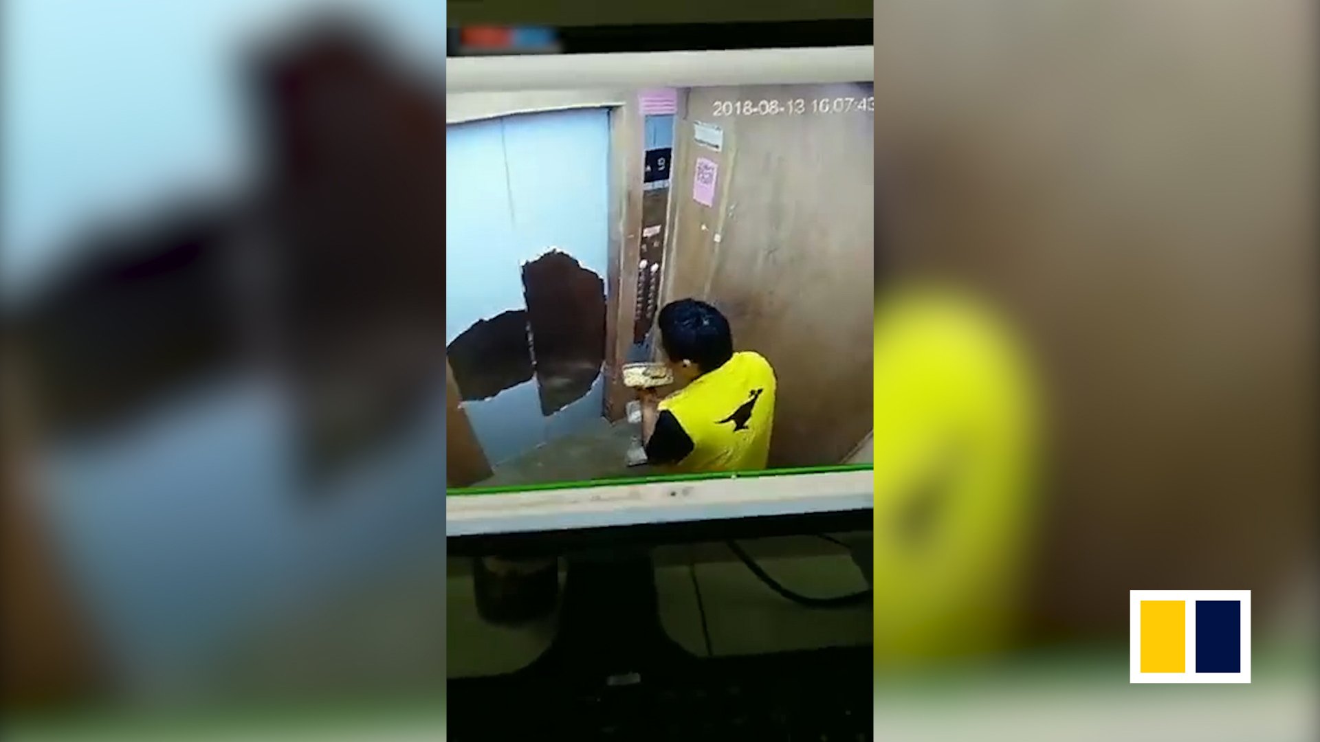 Chinese delivery man helps himself to customers’ food