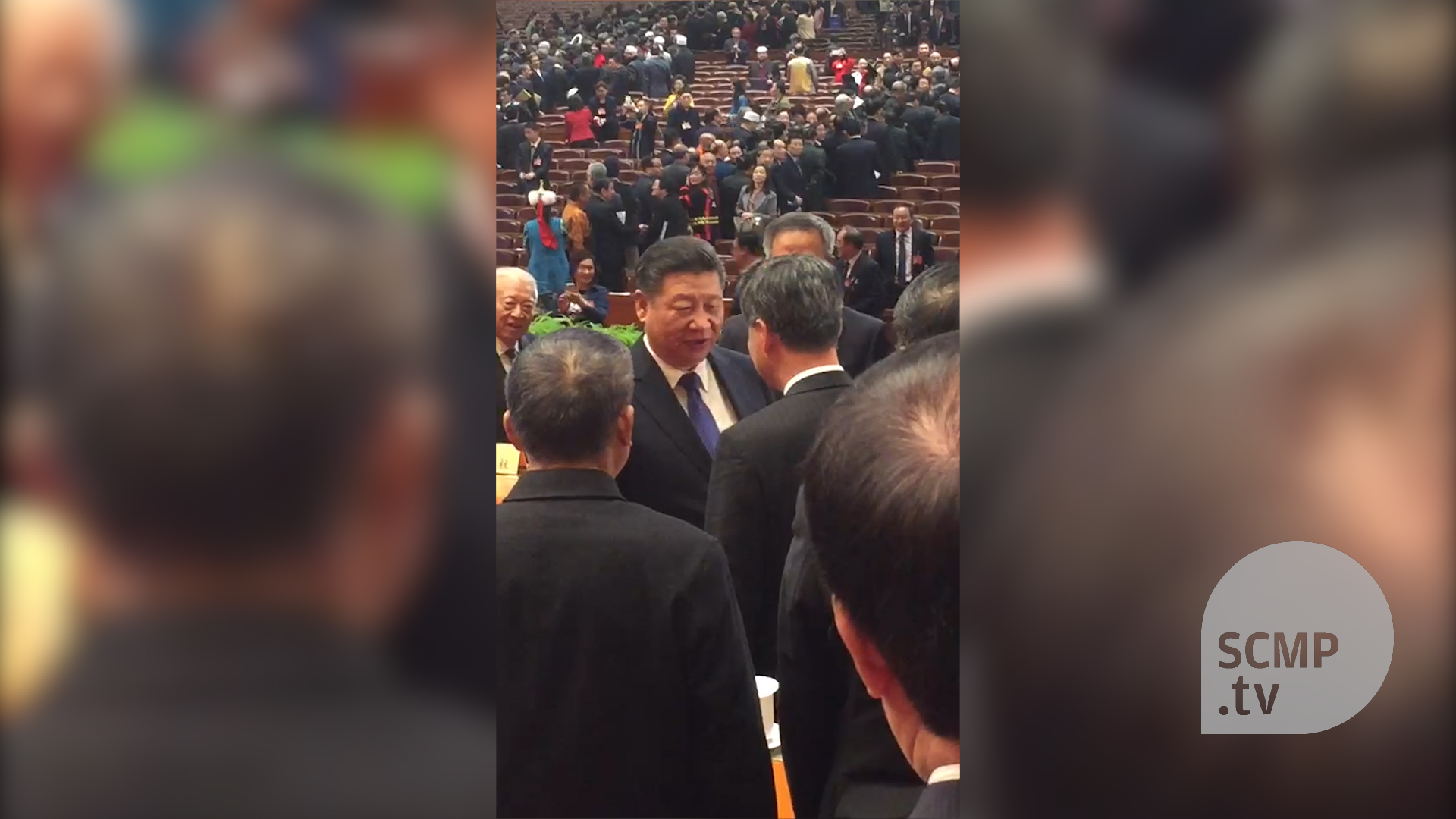 Hong Kong chief executive CY Leung shakes hands with China’s leader Xi Jinping